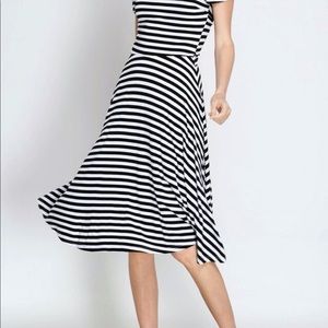Vintage Inspired She & Sky Off Shoulder Midi Dress